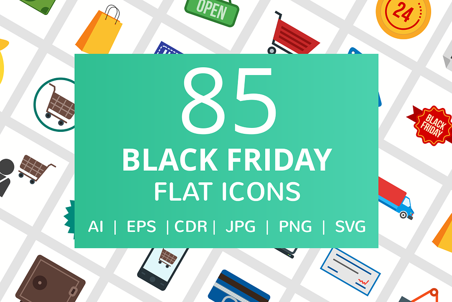 85 Black Friday Flat Icons