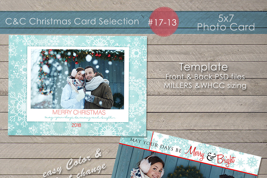 Christmas Photo Card Selection 17-13 in Card Templates - product preview 8