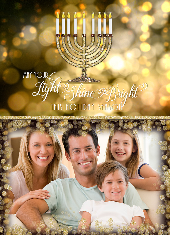 Hanukkah Photo Card-17-14 in Card Templates - product preview 1