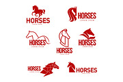 Horse profile graphic logo template