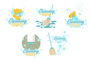 Cleaning service logos and symbols templates