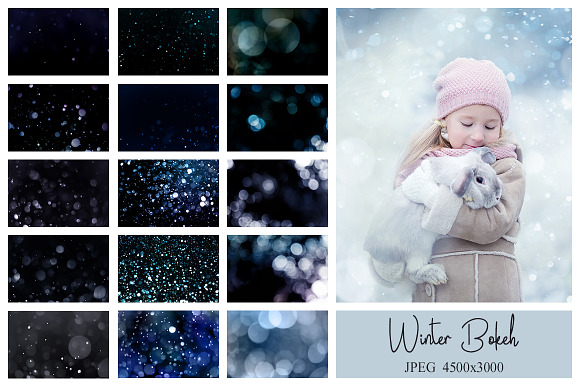 30 Winter Bokeh Overlays in Textures - product preview 9