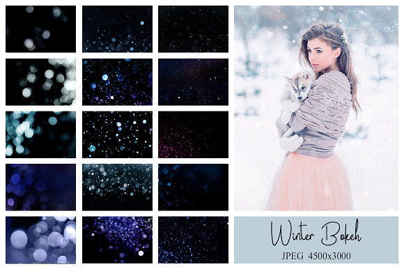 30 Winter Bokeh Overlays in Textures - product preview 10