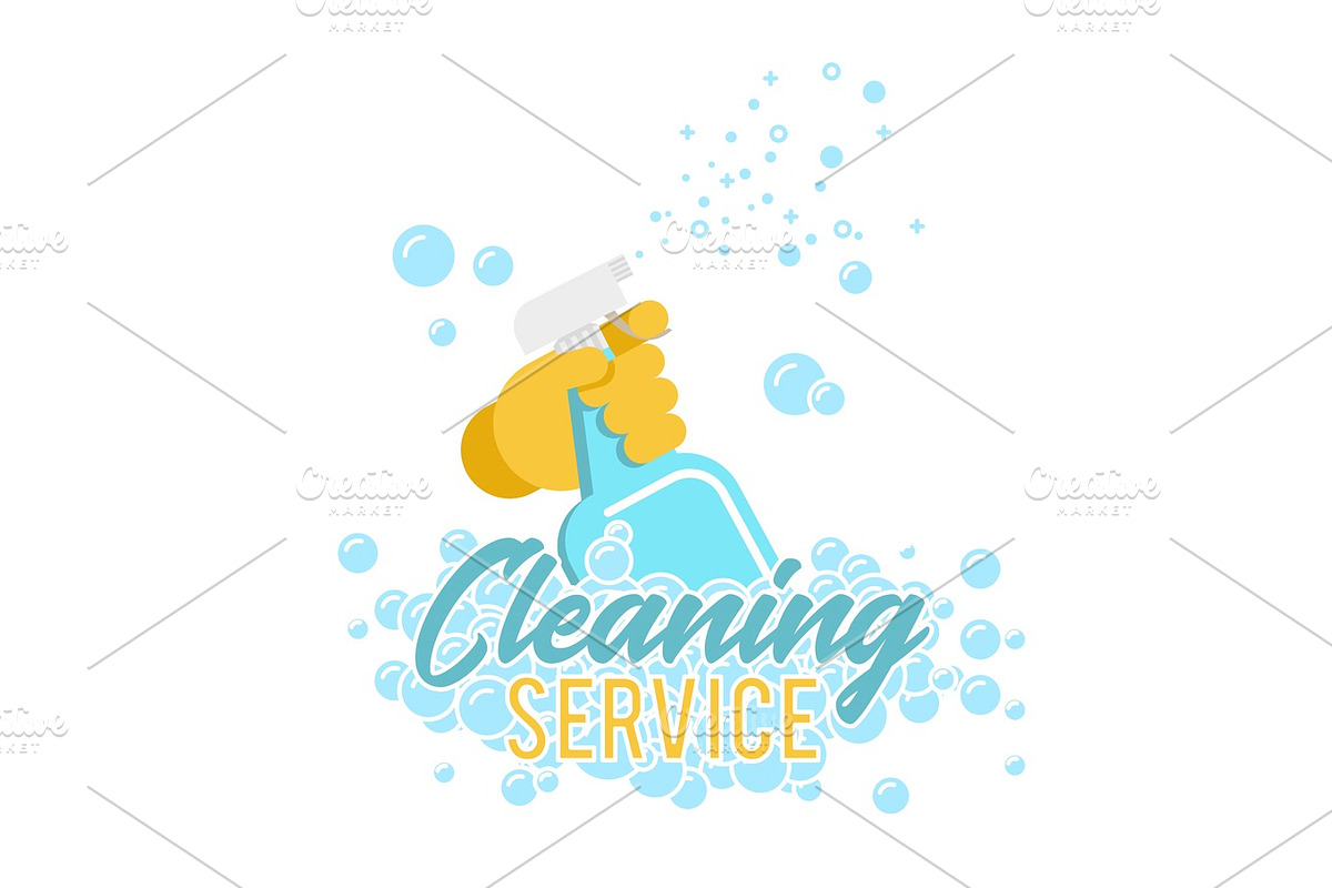 Cleaning service logo, label or symbol in Illustrations - product preview 8
