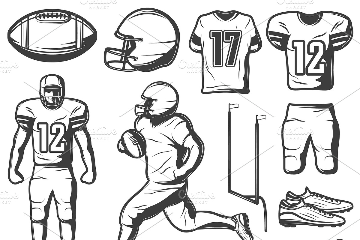 American Football  Elements Set in Graphics - product preview 8