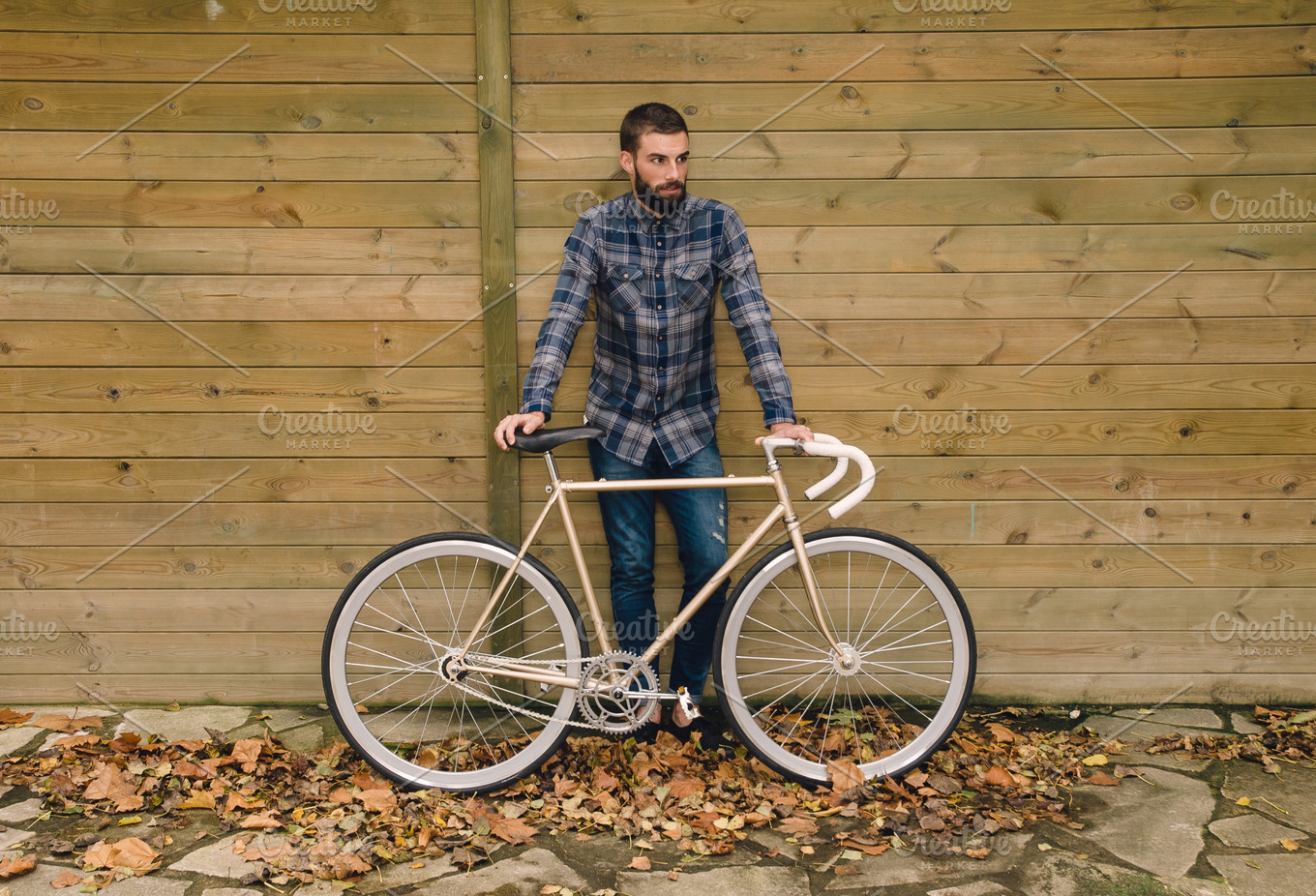 Hipster Man With His Fixie Bike ~ People Photos ~ Creative Market 
