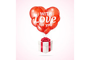 Balloon Present Box Valentine Day
