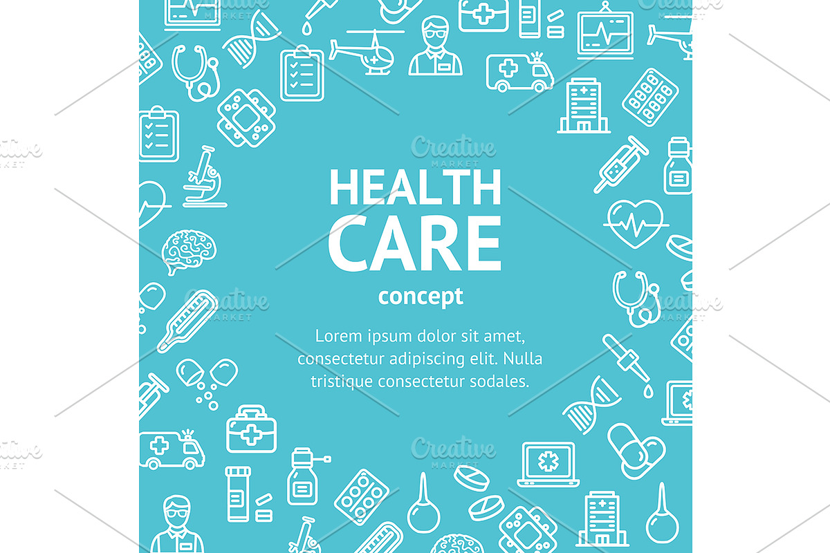 Health Care Concept Card. in Illustrations - product preview 8