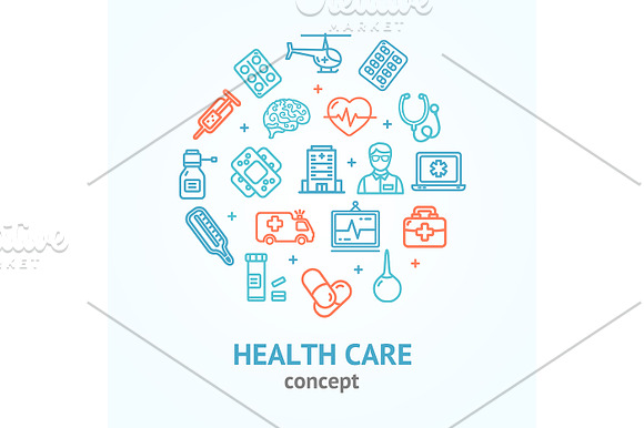 Health Care Concept Card. in Illustrations - product preview 1