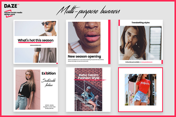 DAZE Edgy Social Media Designs in Social Media Templates - product preview 3