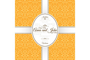 Invitation card with yellow arabic pattern