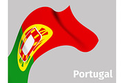 Background with Portugal wavy flag