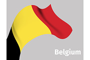 Background with Belgium wavy flag