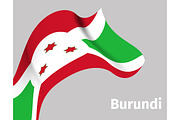 Background with Burundi wavy flag