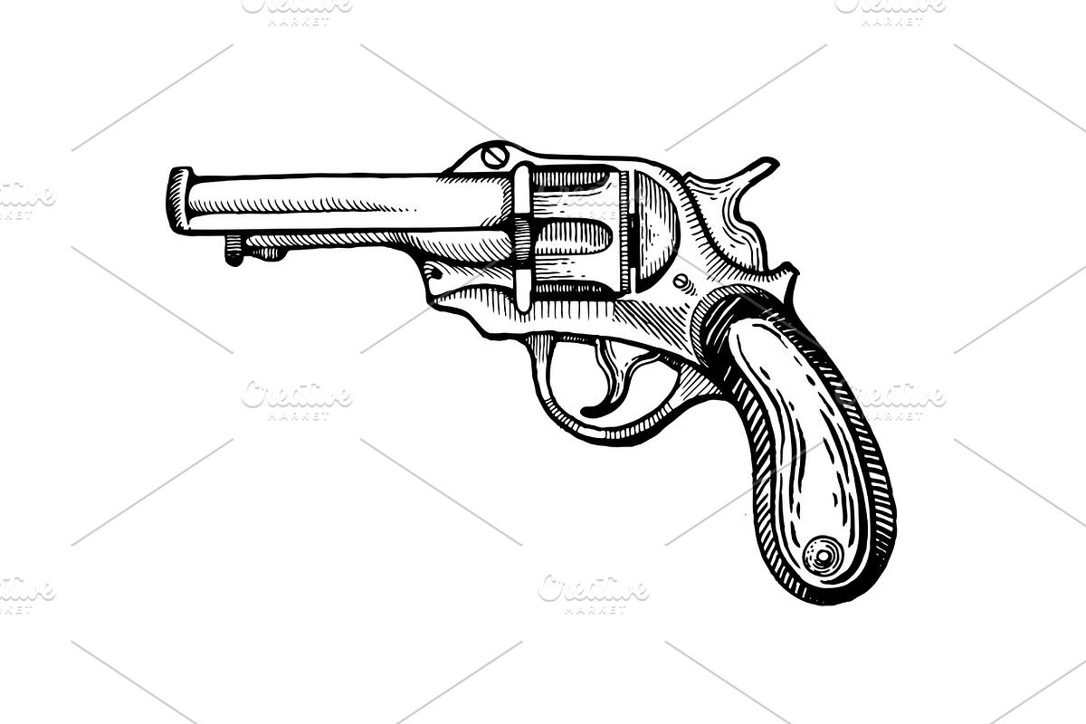 Vintage revolver pop art vector illustration in Illustrations - product preview 8
