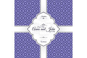 Card with vintage purple geometric pattern