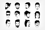 Set of men's hairstyle