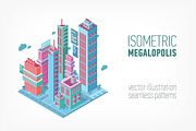 Isometric building. Megalopolis.