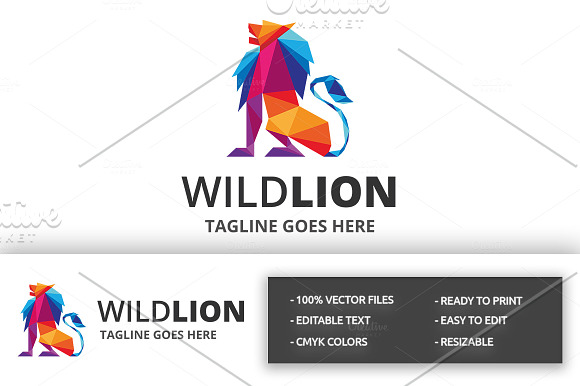 Wild Lion Logo in Logo Templates - product preview 2