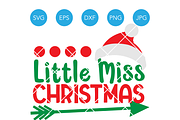 Little Miss Christmas SVG Cut File