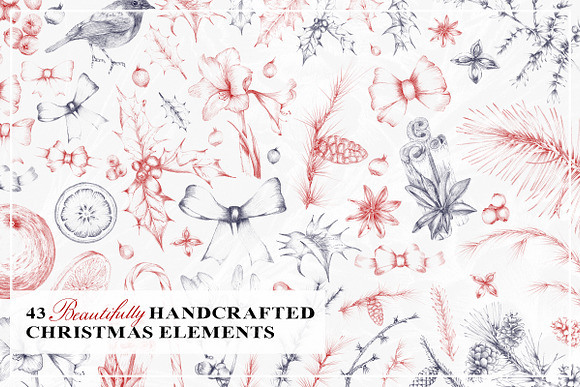 Handmade Christmas Design Elements in Illustrations - product preview 1