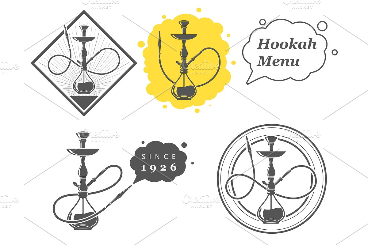 Hookah minimalistic vector illustration in Objects - product preview 8