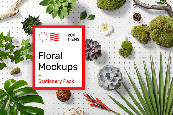 Floral Mockups + Stationery Pack in Scene Creator Mockups - product preview 2