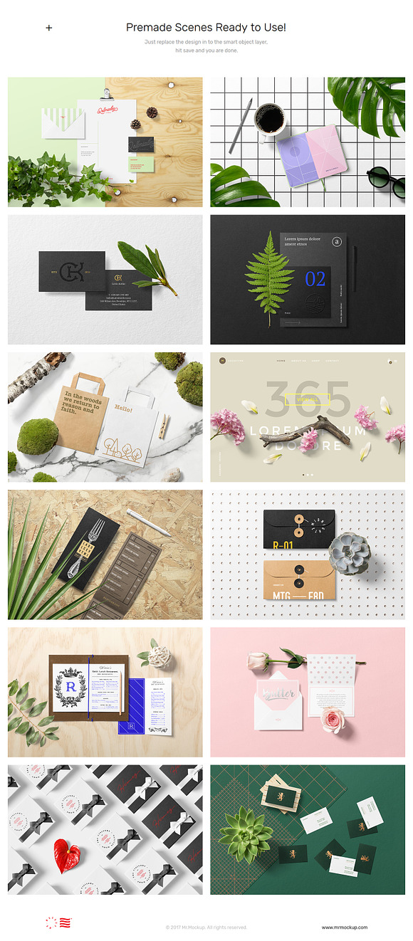 Floral Mockups + Stationery Pack in Scene Creator Mockups - product preview 4