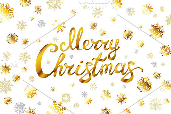 Merry Christmas gold glittering in Graphics - product preview 1