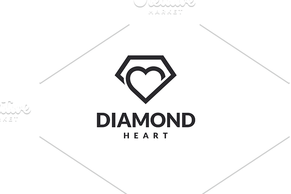 Diamond Heart Logo in Logo Templates - product preview 2