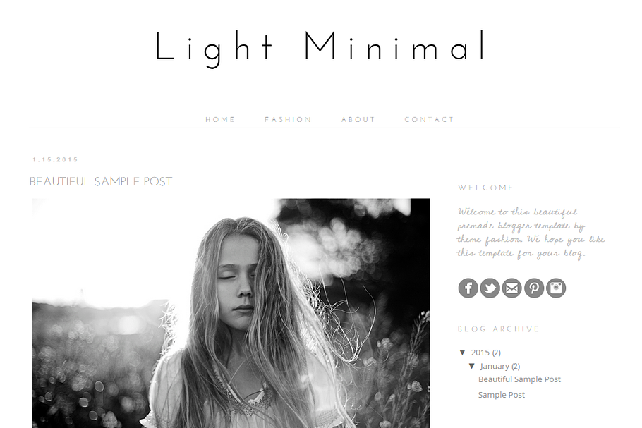 Blogger Template - Light Minimal in Themes - product preview 8