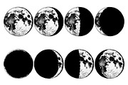 Moon phases 8 steps / Astronomy set