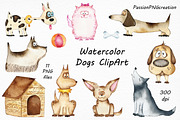 Watercolor Dogs ClipArt