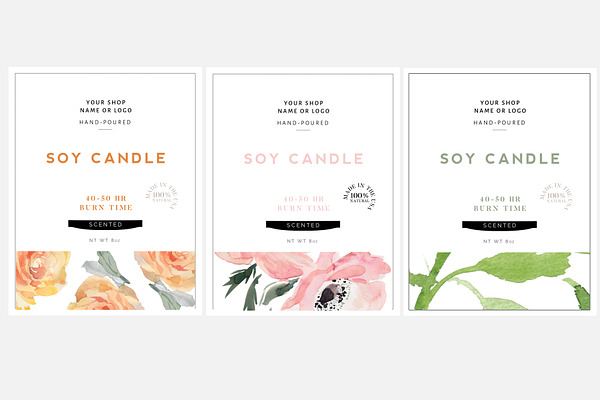 3 Candle Label Templates
