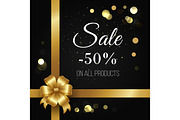 Winter Sale Poster -50% Off on All Products Vector