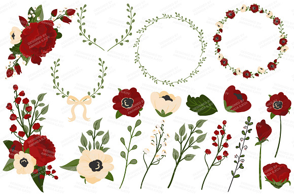 Floral Christmas Wedding Bicycle in Illustrations - product preview 3