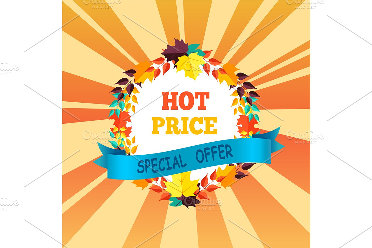 Hot Price Special Offer with Round Frame of Leaves in Objects - product preview 8