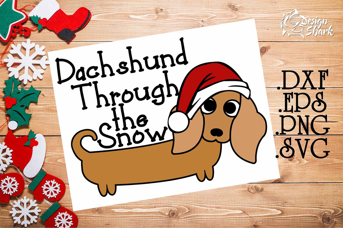 Dachshund Through the Snow SVG in Illustrations - product preview 8
