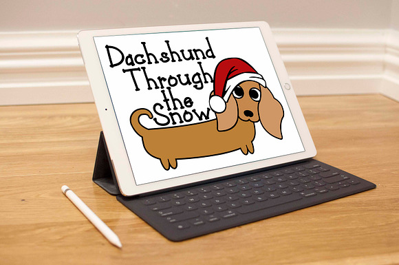 Dachshund Through the Snow SVG in Illustrations - product preview 1