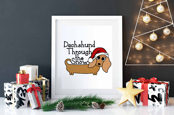 Dachshund Through the Snow SVG in Illustrations - product preview 2