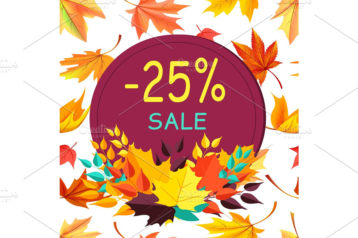 Sale Autumn 25 Special Offer Promo Poster Leaves in Objects - product preview 8