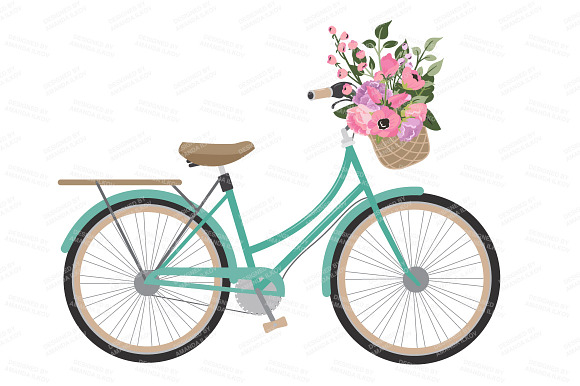 Garden Party Floral Bicycle & Extras in Illustrations - product preview 2
