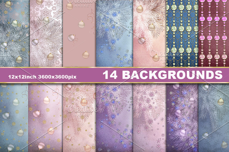Christmas scrapbook backgrounds in Textures - product preview 8