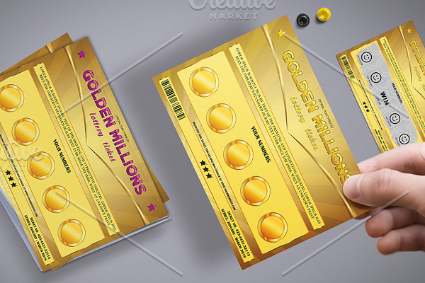 Small Lottery Ticket in Golden Style