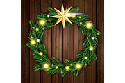 Christmas Wreath with Green Fir 
