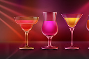 Colorful alcoholic cocktails