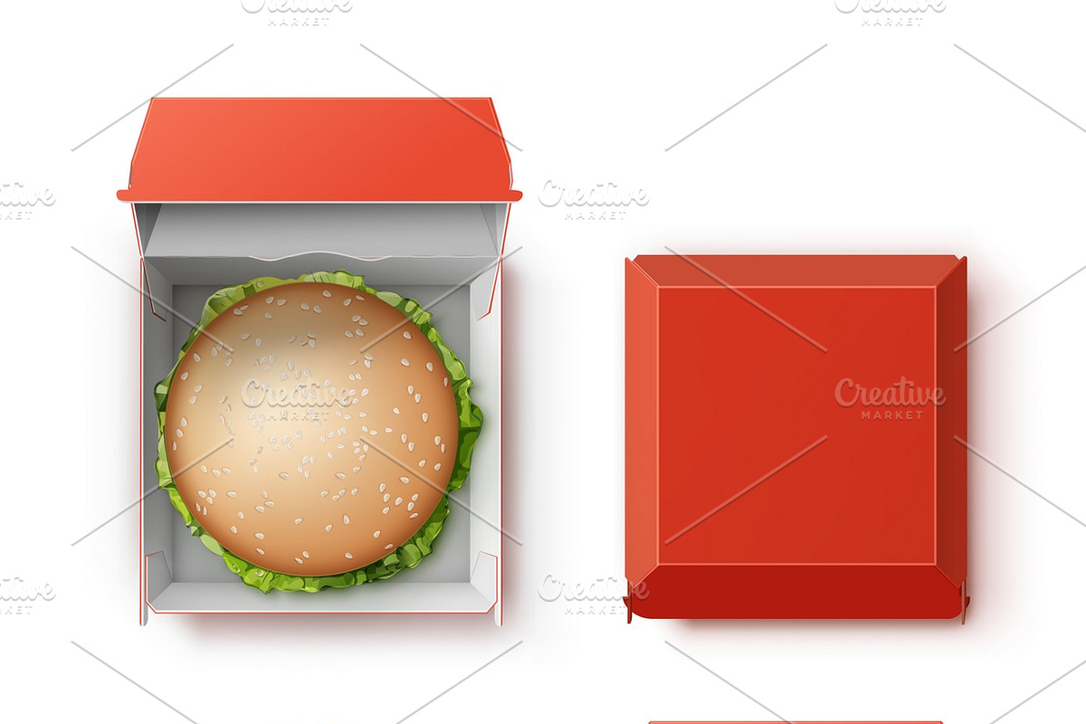 Container with Hamburger in Illustrations - product preview 8
