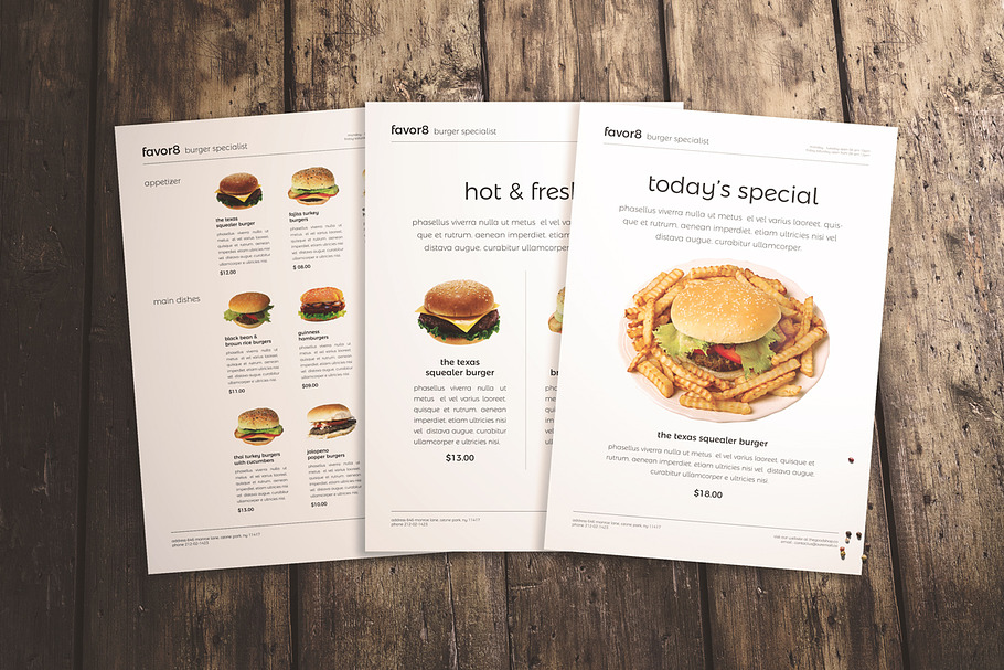 Burger Menu Set 3 in 1 in Flyer Templates - product preview 8
