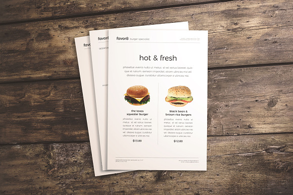 Burger Menu Set 3 in 1 in Flyer Templates - product preview 3
