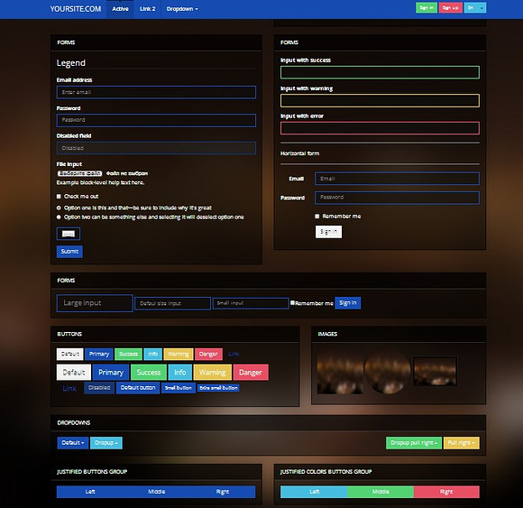 Bootstrap 3.0. Glossy blue theme in Bootstrap Themes - product preview 1